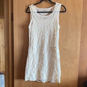 Express Lace Sleeveless Mini Dress - Cream